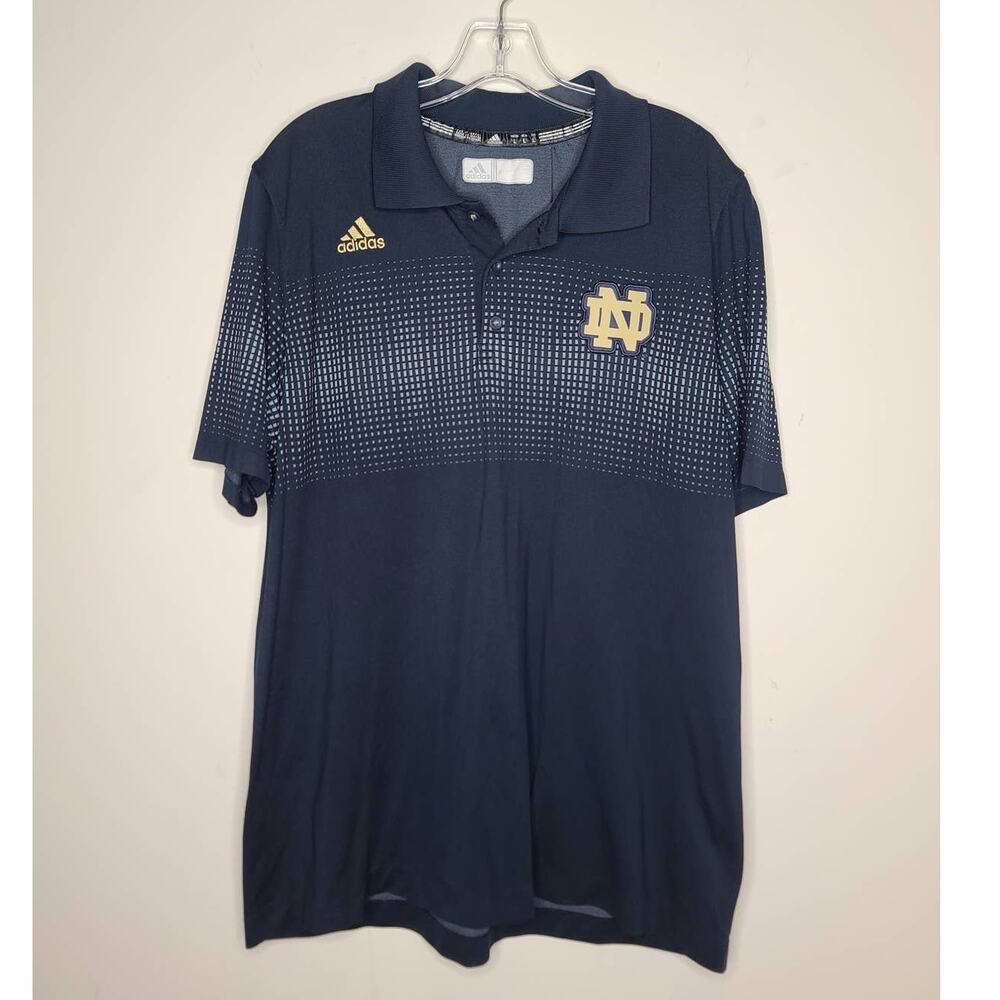 Adidas Notre Dame Fighting Irish navy blue polo shirt - large